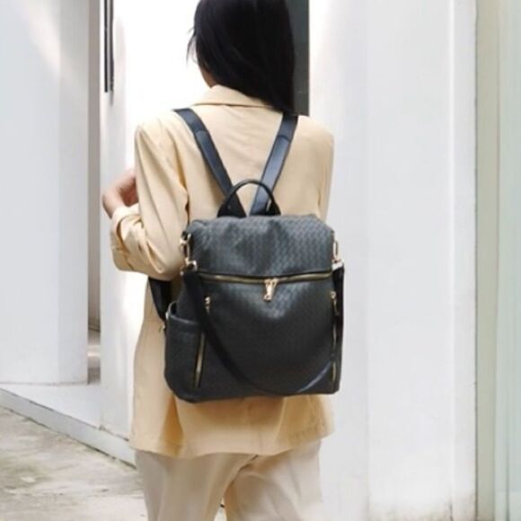 New Leather Anti -Theft Backpack & Purse Set - Picture 9 of 10